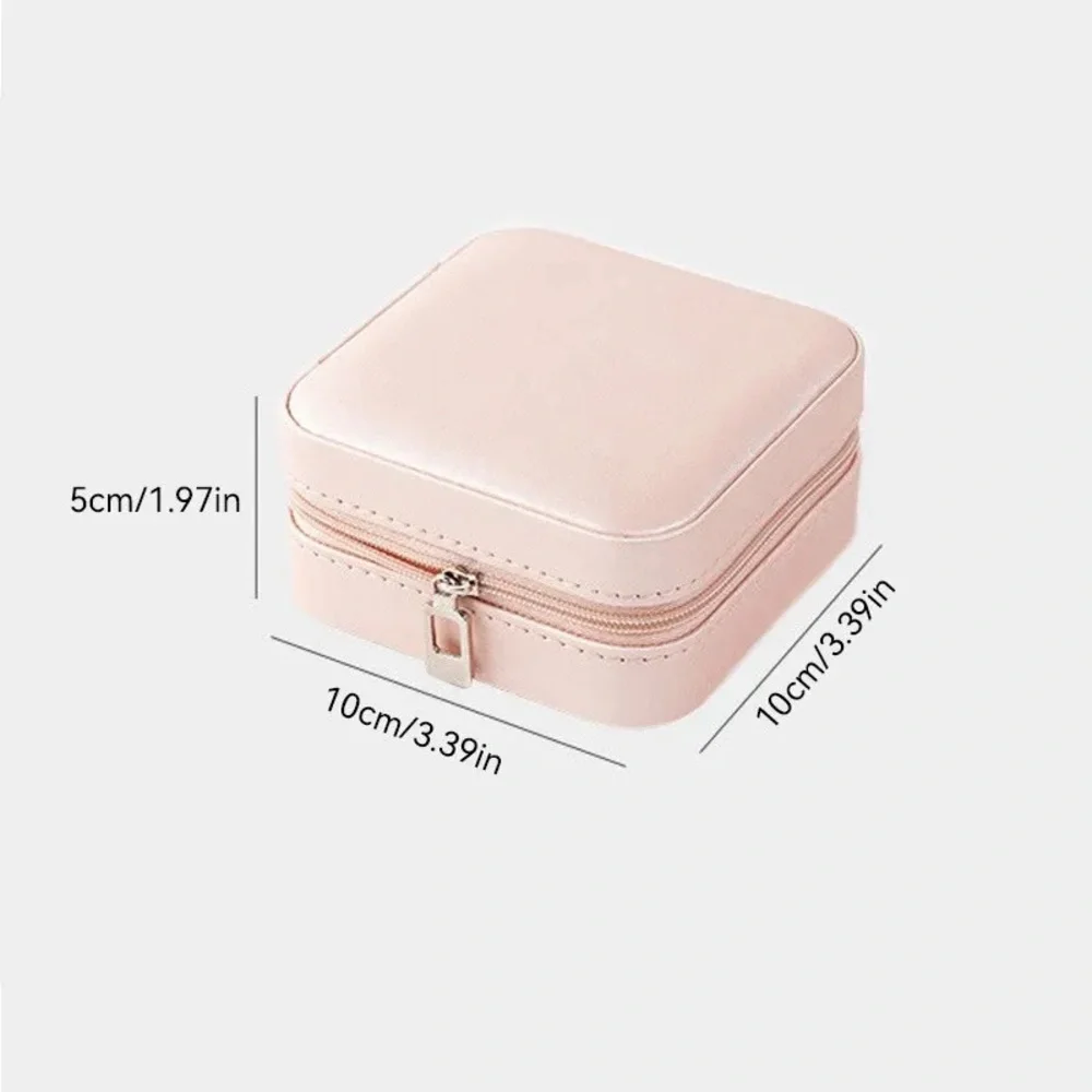 NWT travel jewelry box storage case for rings, earrings, necklaces vegan zipper